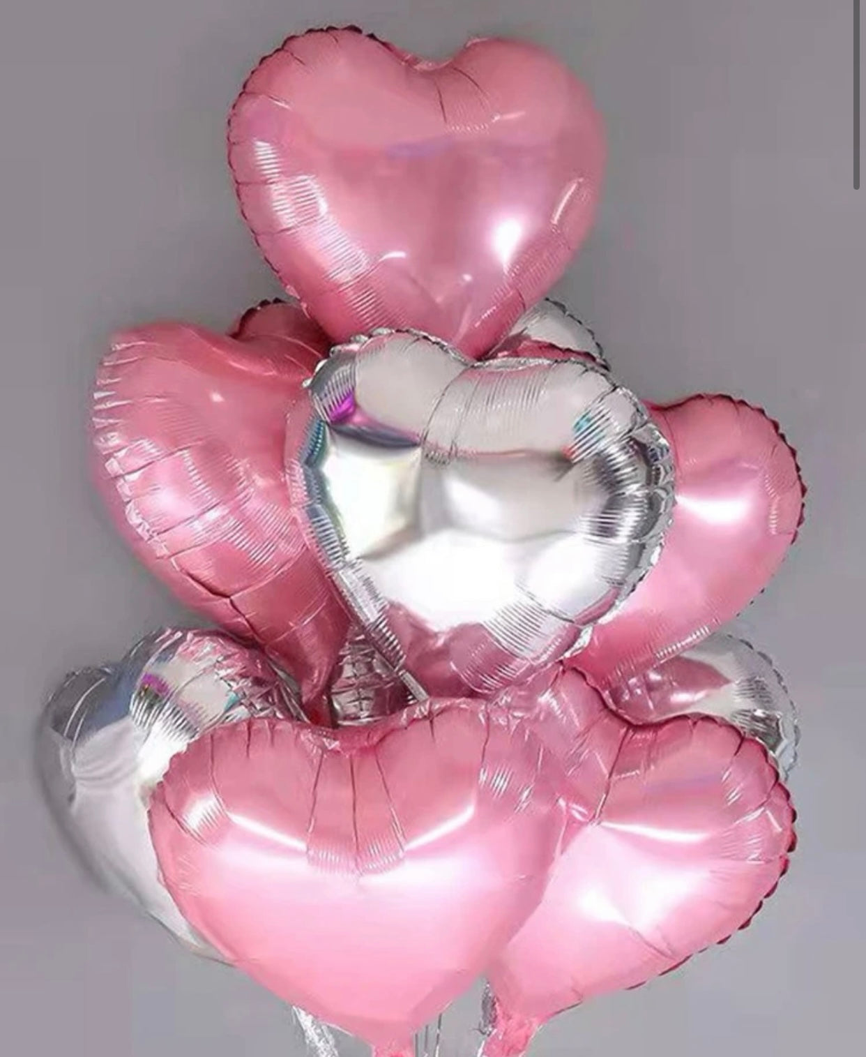 Heart Shaped Foil Balloon, Party Decoration, Balloon, Birthday, Pink or Silver