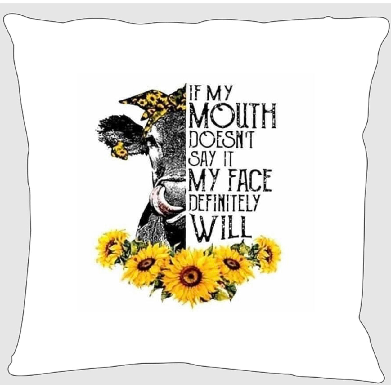 Personalised Cushion,If my Mouth Doesn’t Say it My Face Definitely Will Pillow, 45cm
