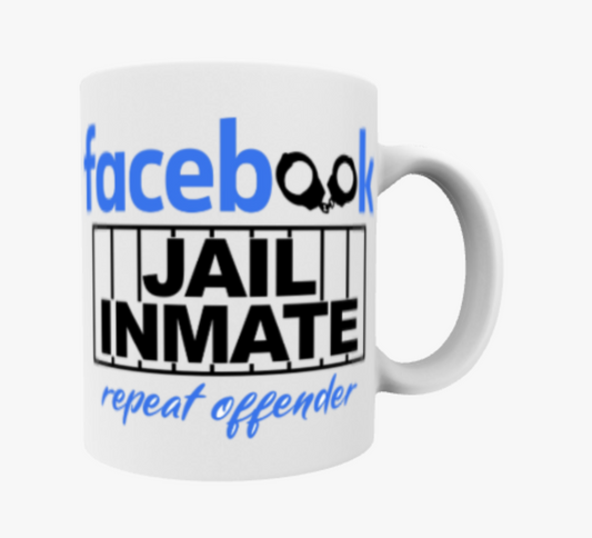 Facebook Jail Inmate, Travel Mug, Ceramic Mug, Coaster, Cushion, Water Bottle, Keyring