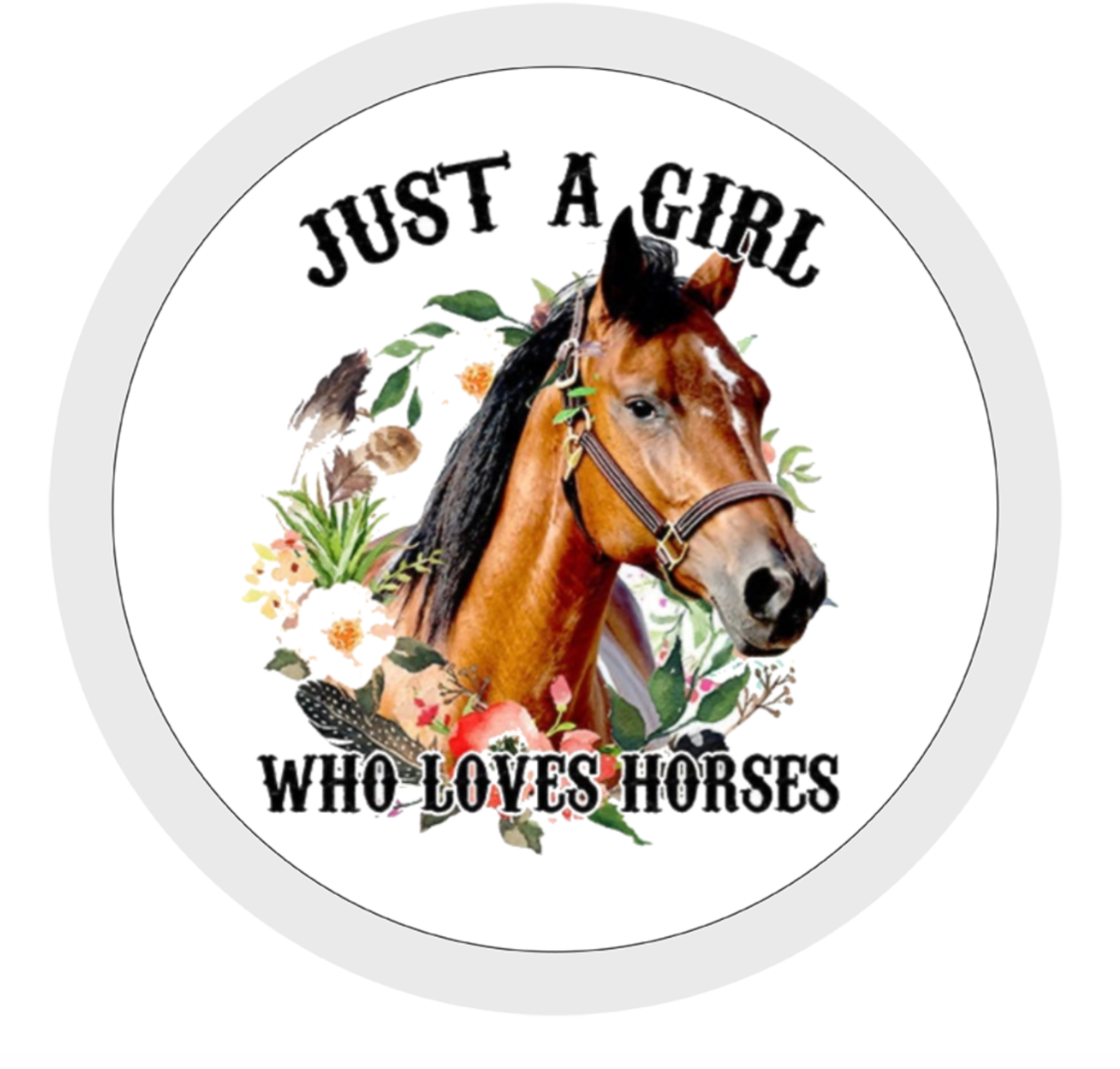 Just a Girl Who Loves Horses Ceramic Mug, Travel Mug, Coaster, Cushion, Water Bottle, Keyring