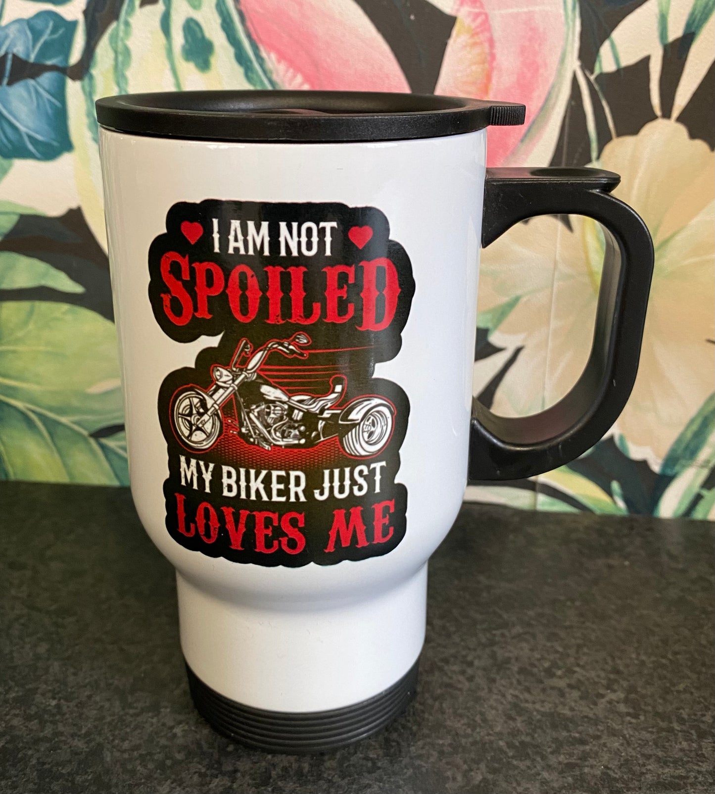 My Biker Loves Me, Ceramic Mug, Coaster, Cushion, Water Bottle, Keyring, Travel Mug