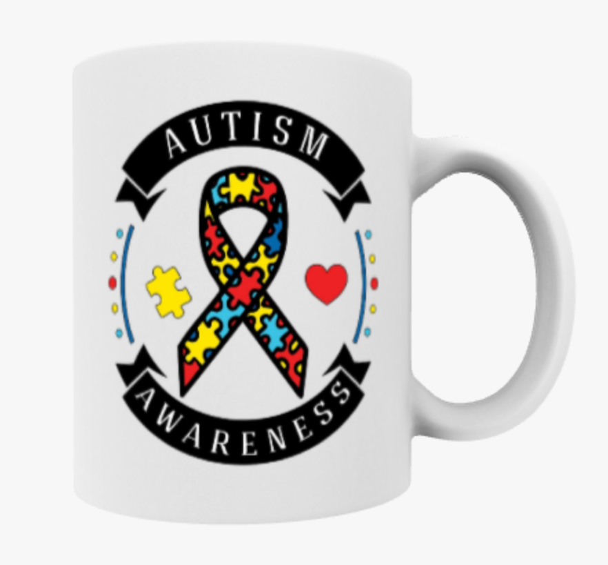 Autism Awareness Travel Mug, Ceramic Mug, Coaster, Cushion, Water Bottle, Keyring