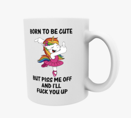 Born to be Cute, Unicorn, Ceramic Mug & Coaster