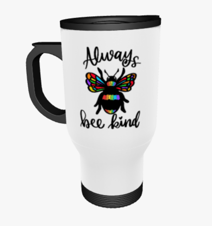 Always Bee Kind, LGBTQ+ Ceramic Mug, Coaster, Cushion, Water Bottle, Keyring, Travel Mug