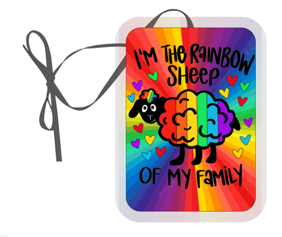 Hanging Air Freshener, I’m the Rainbow Sheep of The Family, Funny Car Air Freshener