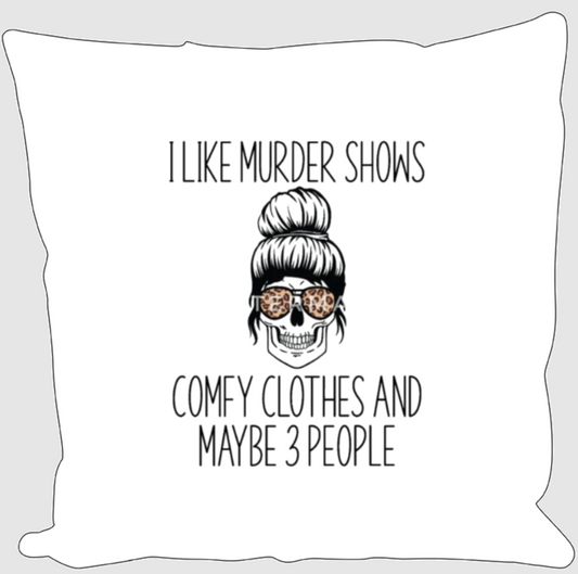 I Like Murder Shows, Travel Mug, Ceramic Mug, Coaster, Cushion, Water Bottle, Keyring